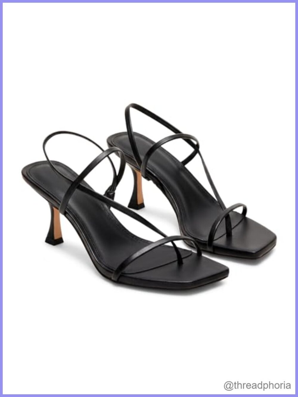 Women's Kitten Heel Slingback Thong Sandals Faux Leather Square Open Toe Dressy